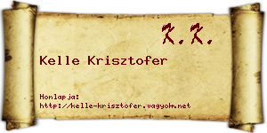 Kelle Krisztofer névjegykártya